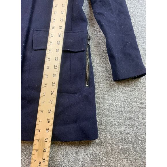 SAM Parka Women's Size Small Blue Jacket Wool Blend Real‎ Fur Hood - Picture 11 of 11